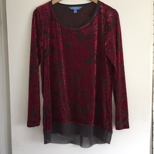 Simply Vera Red Velvet Blouse